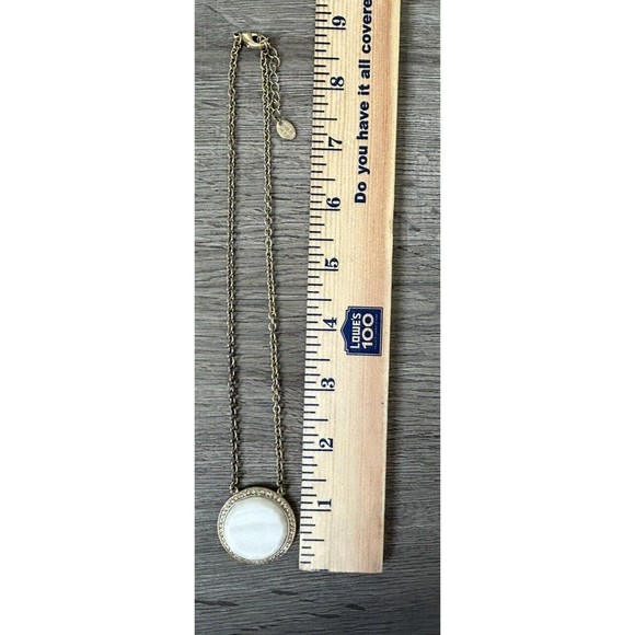 Danielle Stevens Necklace Gold Tone Opal-like Pendant Rhinestone Statement - Picture 5 of 8